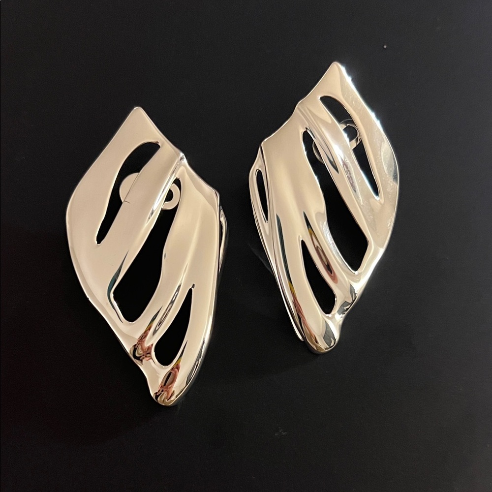 Jenny Bird Sculptural Silver Earrings